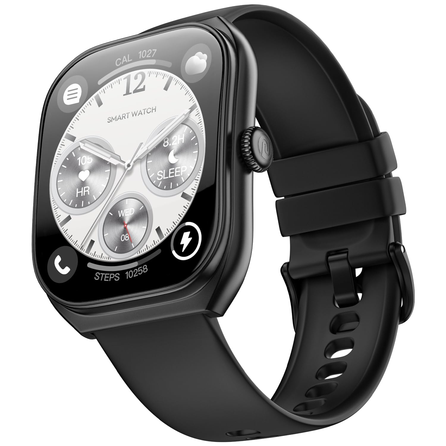 Noise Icon Arc Smartwatch with 2.01” Curved Display, 10-Day Battery, 100+ Sports Modes, Voice Assistant & 1ATM Water Resistant - Jet Black