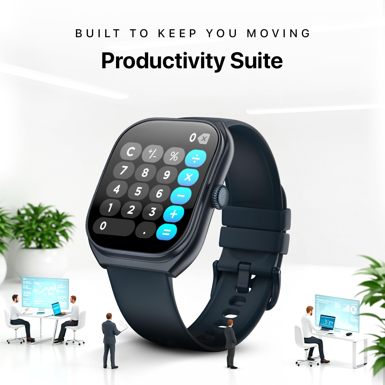 Noise Icon Arc Smartwatch with 2.01” Curved Display, 10-Day Battery, 100+ Sports Modes, Voice Assistant & 1ATM Water Resistant - Jet Black