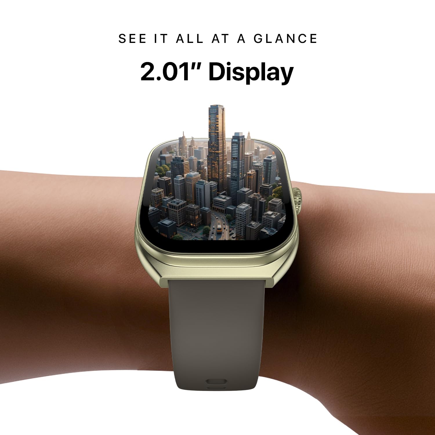 Noise Icon Arc Smartwatch with 2.01” Curved Display, 10-Day Battery, 100+ Sports Modes, Voice Assistant & 1ATM Water Resistant - Jet Black