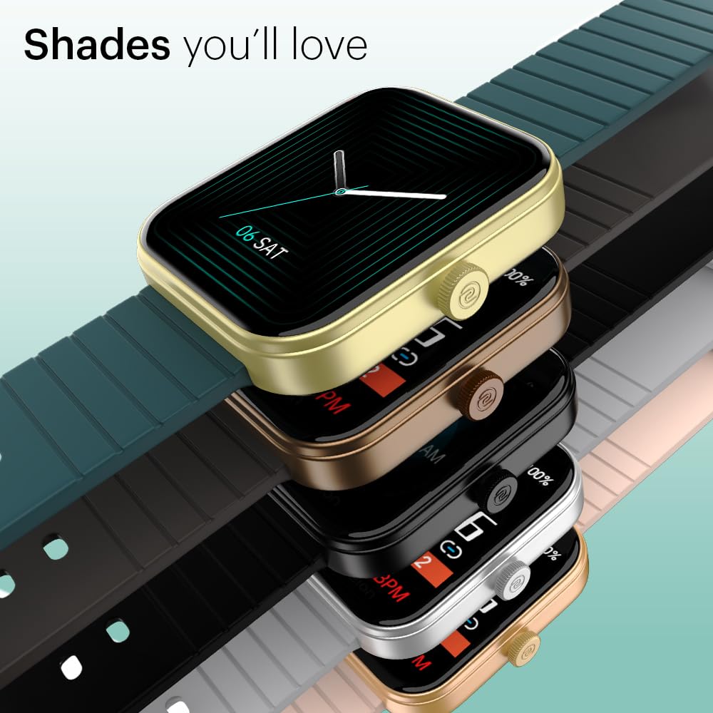 Noise Icon Arc Smartwatch with 2.01” Curved Display, 10-Day Battery, 100+ Sports Modes, Voice Assistant & 1ATM Water Resistant - Jet Black