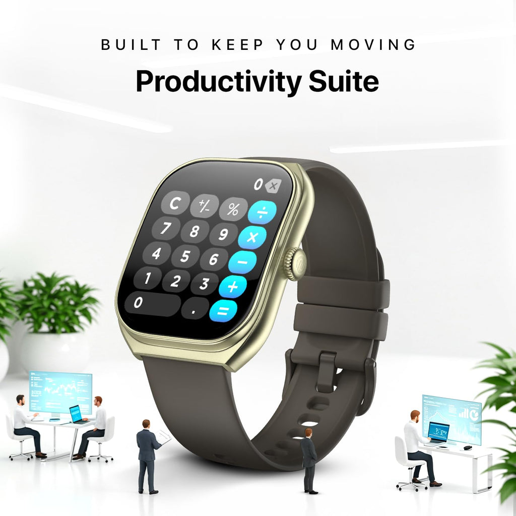 Noise Icon Arc Smartwatch with 2.01” Curved Display, 10-Day Battery, 100+ Sports Modes, Voice Assistant & 1ATM Water Resistant - Jet Black