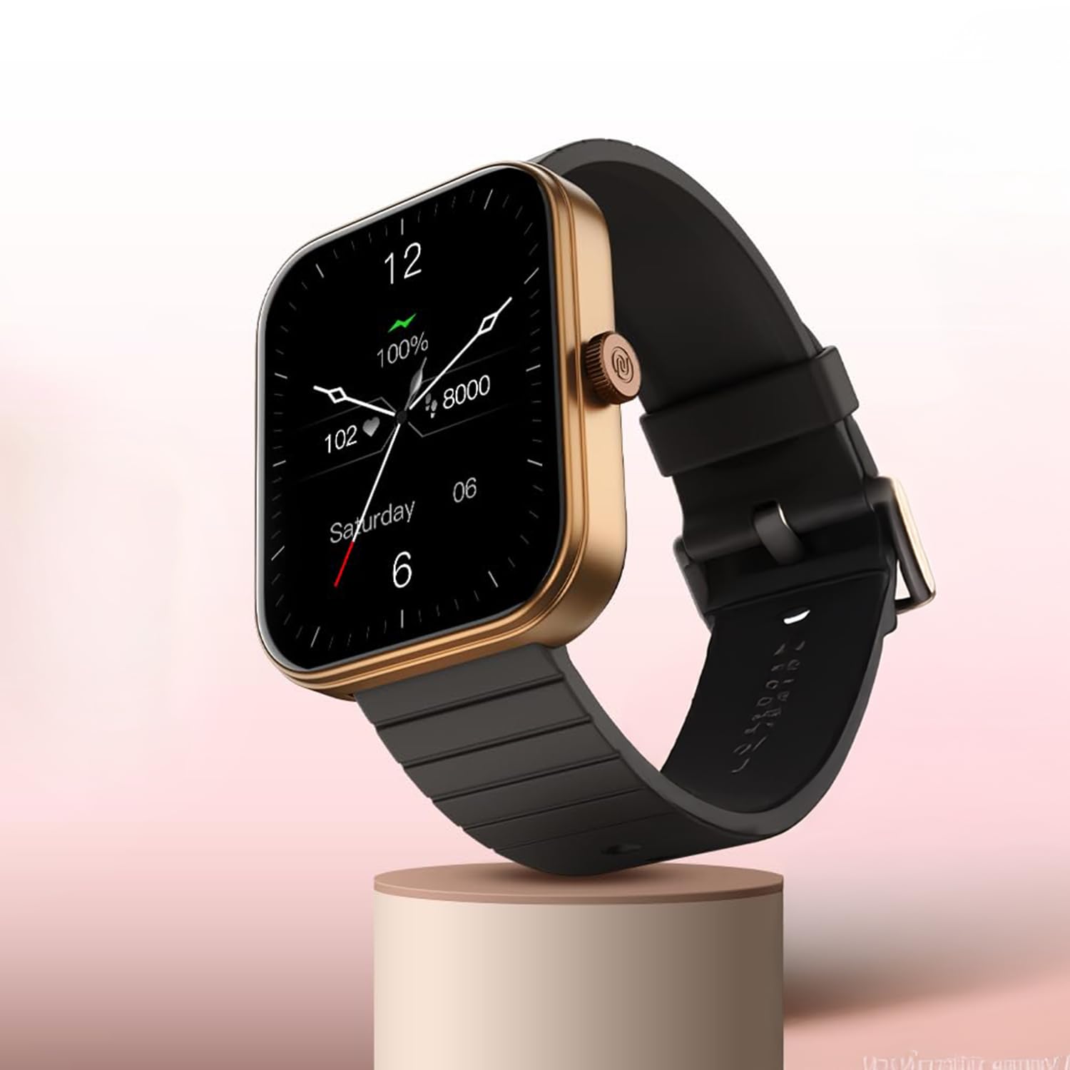Noise Icon Arc Smartwatch with 2.01” Curved Display, 10-Day Battery, 100+ Sports Modes, Voice Assistant & 1ATM Water Resistant - Jet Black