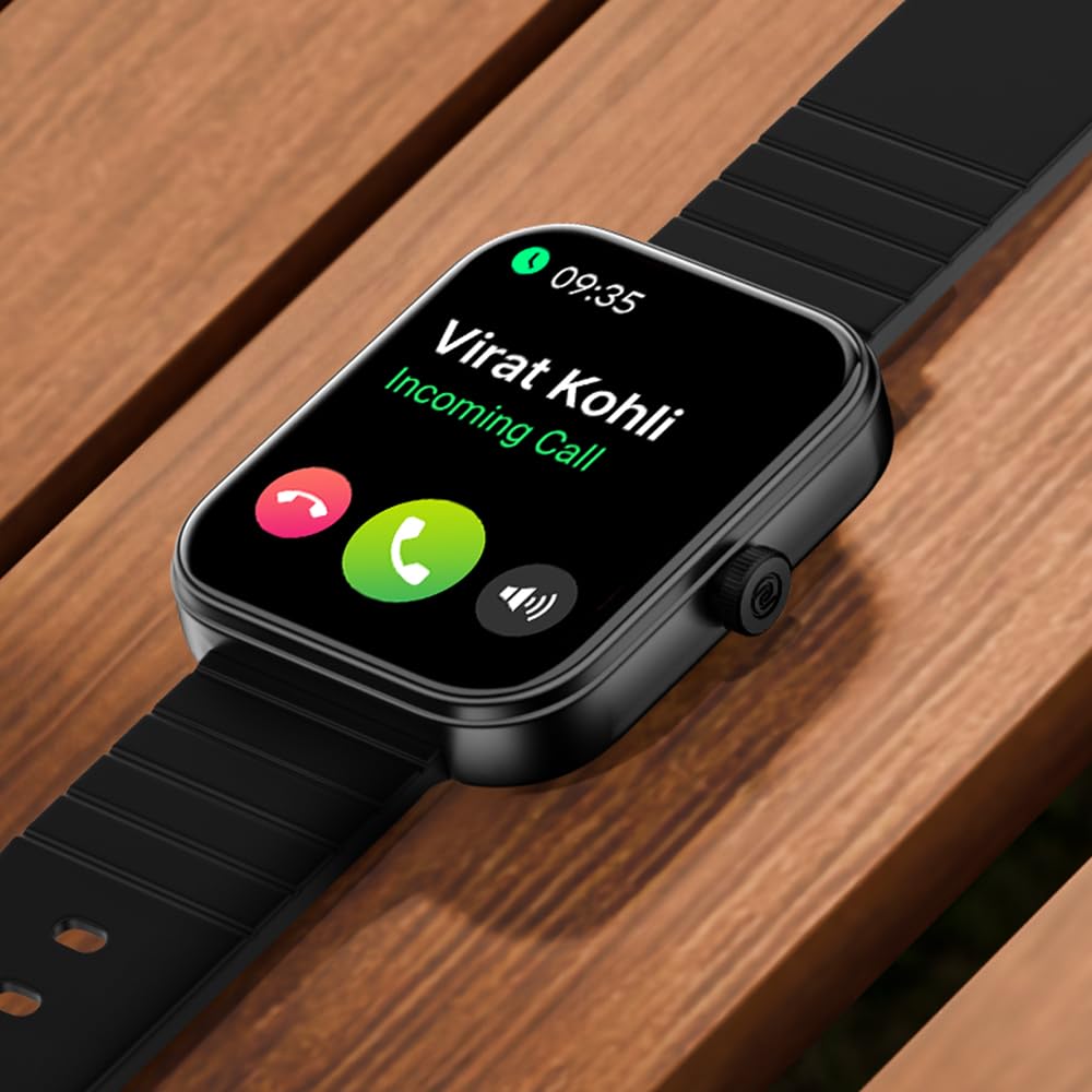 Noise Icon Arc Smartwatch with 2.01” Curved Display, 10-Day Battery, 100+ Sports Modes, Voice Assistant & 1ATM Water Resistant - Jet Black
