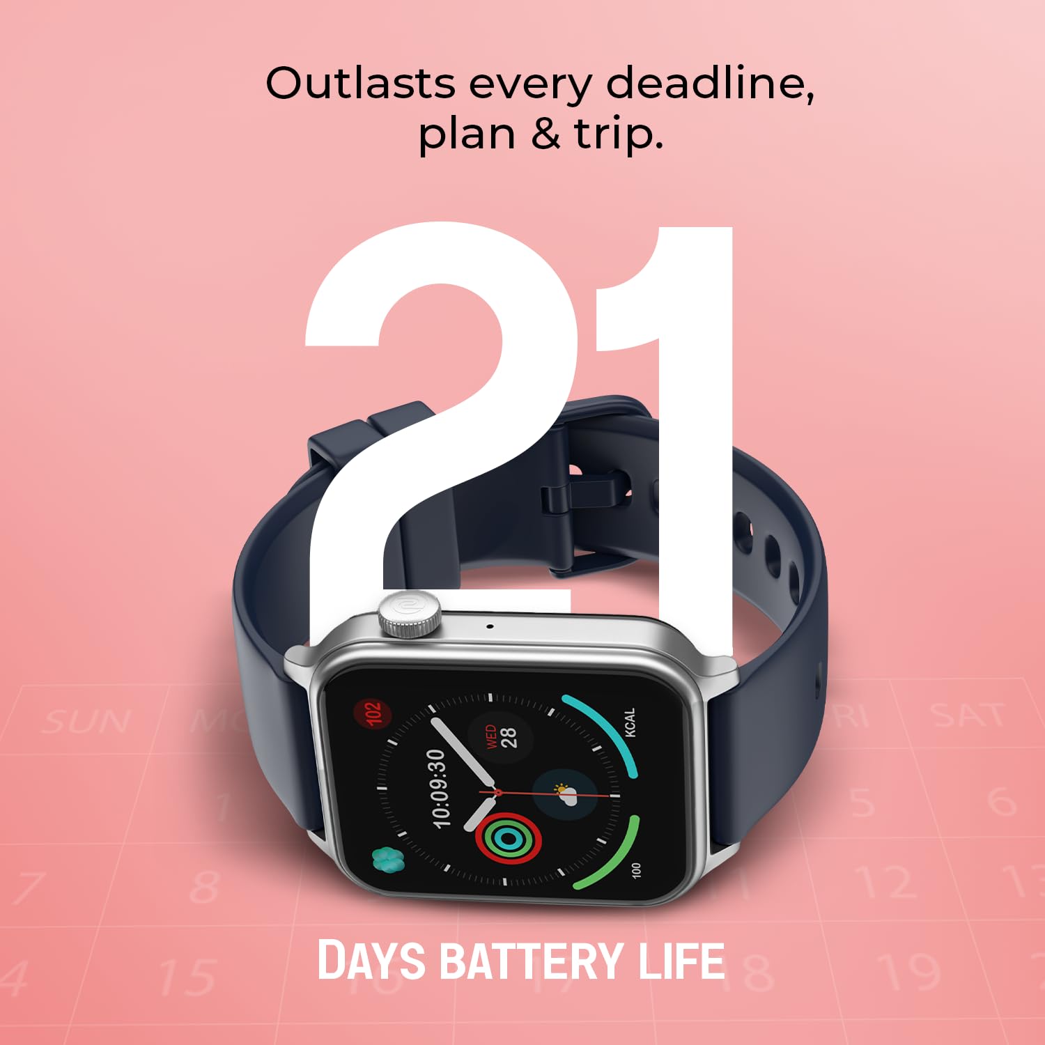 Noise Pulse 2 Max Smartwatch with 1.85” Display, Bluetooth Calling, 10-Day Battery, 100 Sports Modes & Smart DND - Rose Pink