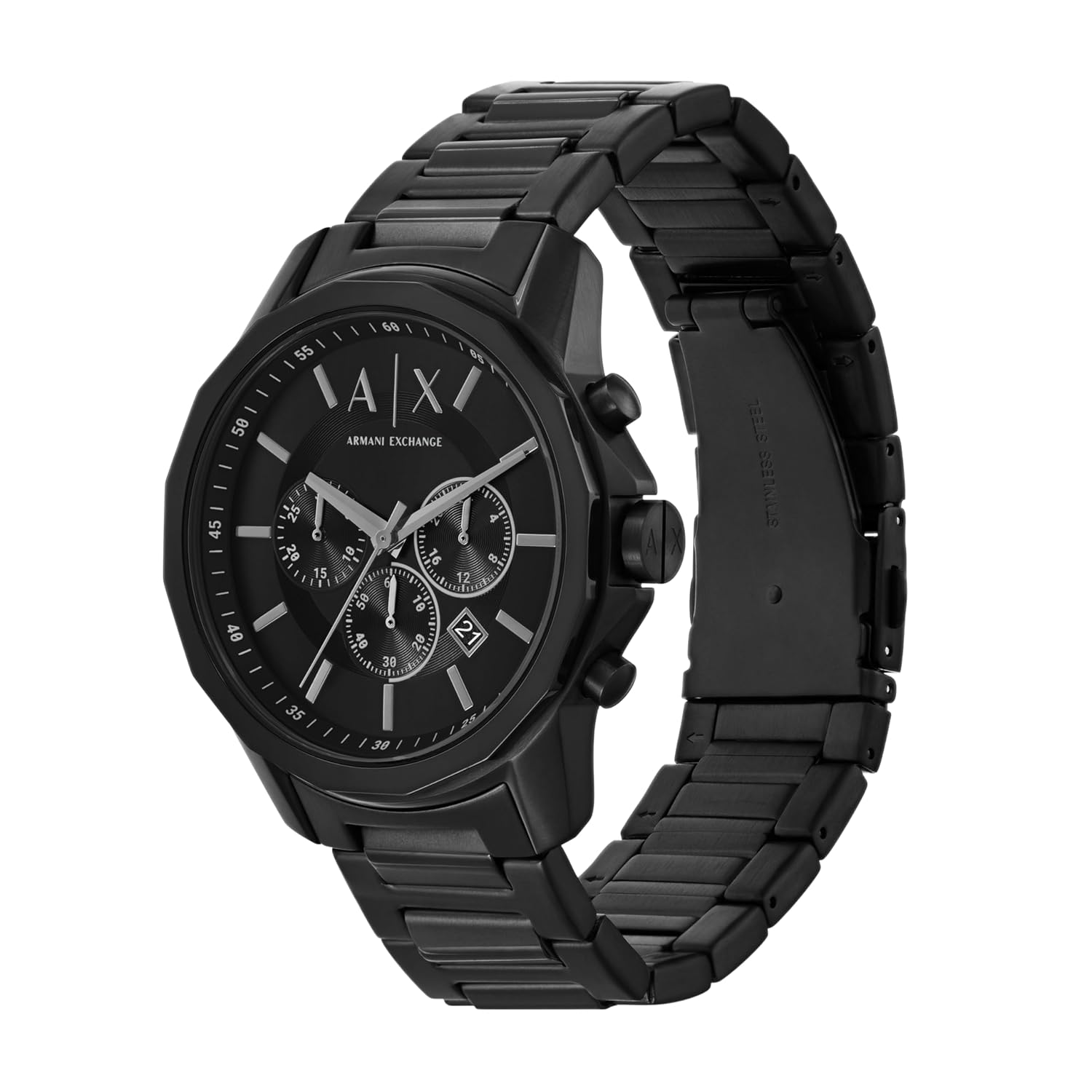 Armani Exchange Stainless Steel Analog Black Dial Men's Watch-Ax7148Set