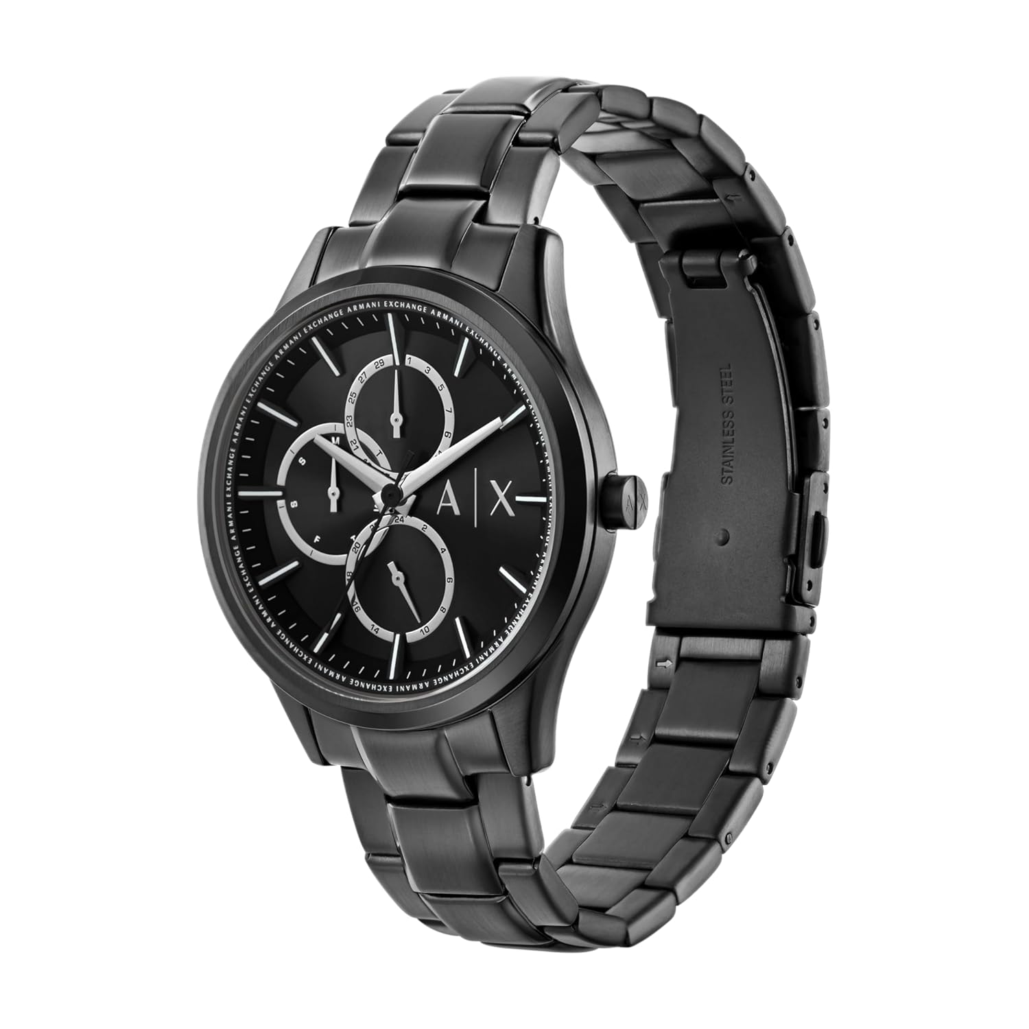 Armani Exchange Stainless Steel Analog Black Dial Men's Watch-Ax7148Set