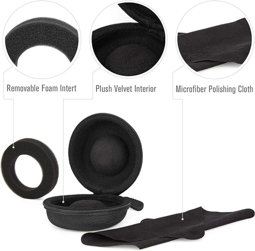 Sounce Travel Watch Hard Storage Box Case for Apple iWatch, Boat, Fire Boltt, Noise, Dizo, Beatxp, Fast-Track, Ptron, Amazfit and Other Watches, Portable Carrying Hard Protective Cover, Nylon - Black