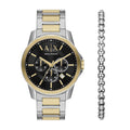 Armani Exchange Stainless Steel Analog Black Dial Men's Watch-Ax7148Set